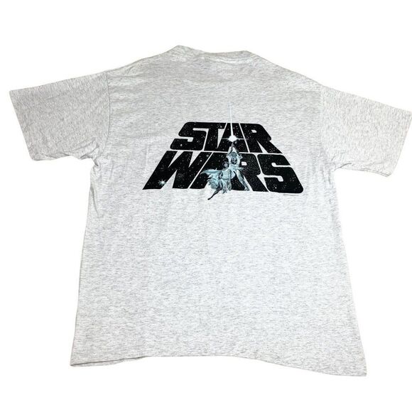 Vintage 90s Changes Star Wars T-Shirt Grey XL1996 Single Stitch - Picture 1 of 9